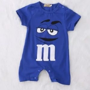 Cute Baby One Piece Candy Prints Blue